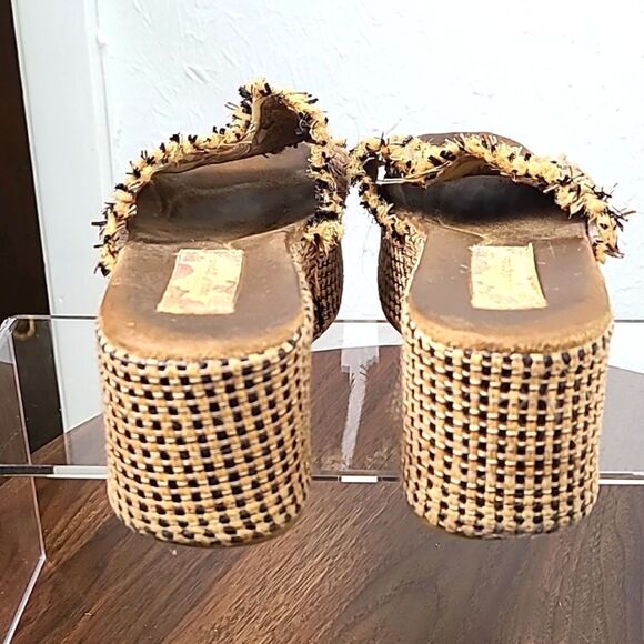 Band of Gypsies Slip-on Wedges, Black & Tan Jute Fabric, Size 7 Shoes - Picture 5 of 9